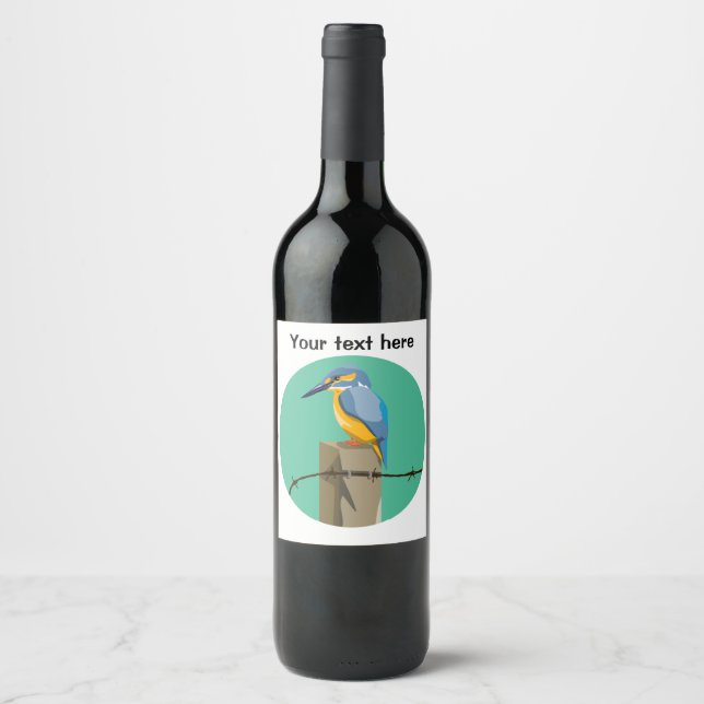 Kingfisher Bird Wine Label (Front)