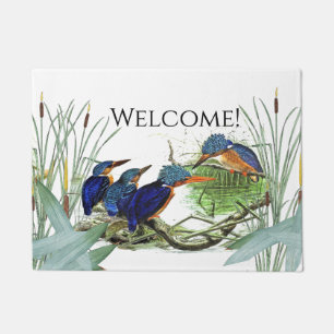 Kingfisher Birds Wildlife Pond Animal Welcome Mat