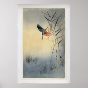 Kingfisher by Ohara Koson  Vintage Japanese Poster