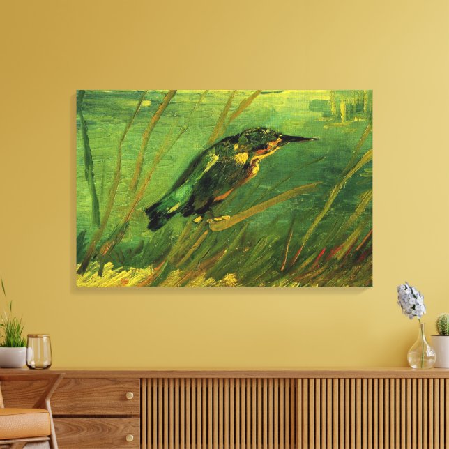 Kingfisher by Vincent van Gogh Canvas Print (Insitu(LivingRoom))