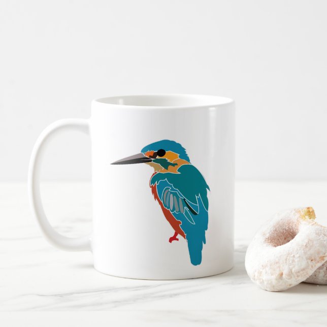 Kingfisher Colourful Kingfisher   Coffee Mug (With Donut)