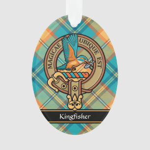 Kingfisher Crest over Tartan Ornament