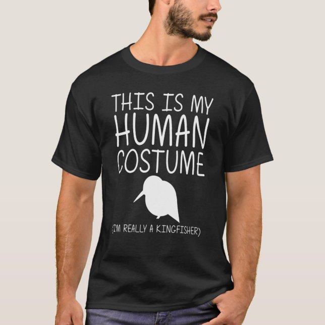 Kingfisher Easy Halloween Human Costume Bird Anima T-Shirt (Front)