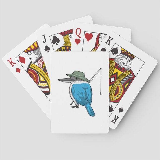Kingfisher Fishing Fisher Fishing rod Playing Cards (Back)