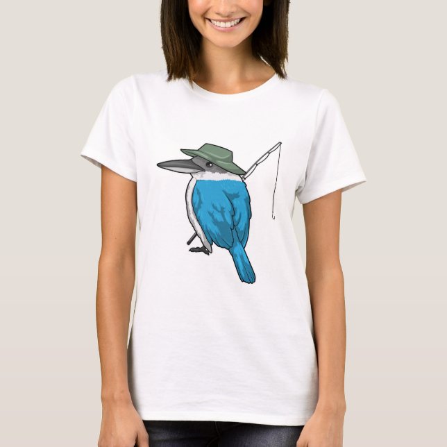 Kingfisher Fishing Fisher Fishing rod T-Shirt (Front)