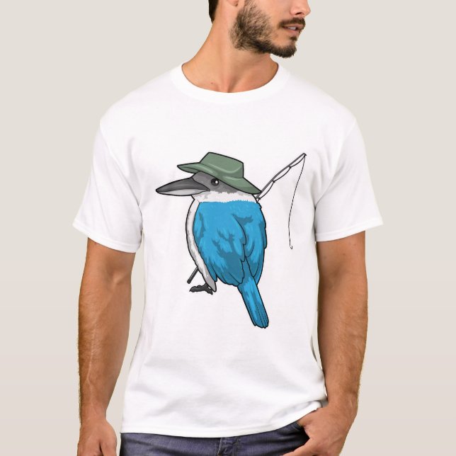 Kingfisher Fishing Fisher Fishing rod T-Shirt (Front)