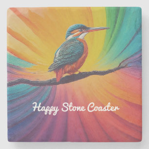 Kingfisher Happy Stone Coaster