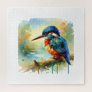Kingfisher Harmony 121024AREF136 - Watercolor Jigsaw Puzzle