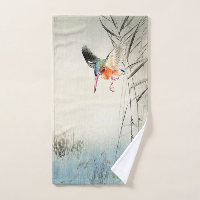 Kingfisher Hunting - Ohara Koson -  Hand Towel (Hand Towel)