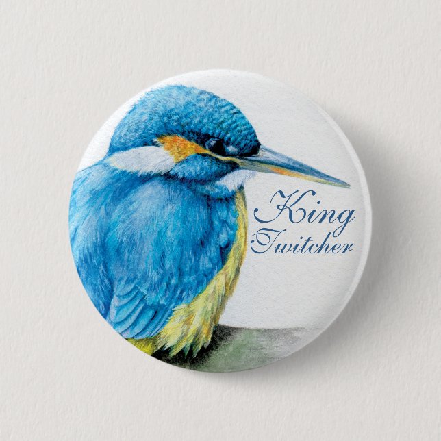 Kingfisher King Twitcher button/badge 2 Inch Round Button (Front)