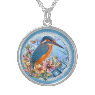 Kingfisher Medium Sterling Silver Round Necklace