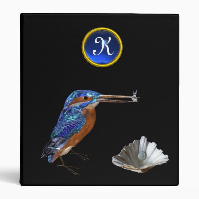 KINGFISHER MONOGRAM , Blue Sapphire, black Binder (Front)