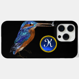 KINGFISHER MONOGRAM , Electric Blue, Black iPhone 15 Pro Max Case