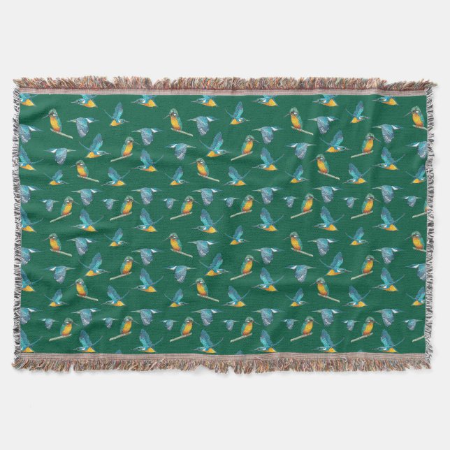 Kingfisher Pattern Leggings Throw Blanket (Front)