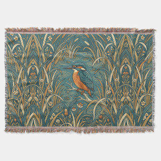Kingfisher Riverbank Throw Blanket