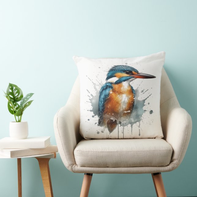 Kingfisher Splash Throw Pillow (Chair)