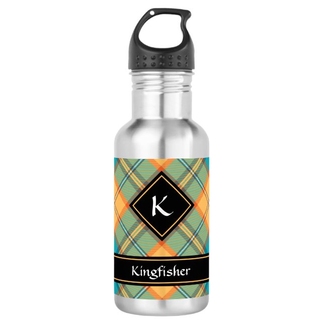 Kingfisher Tartan Bouteille en acier inoxydable (Devant)