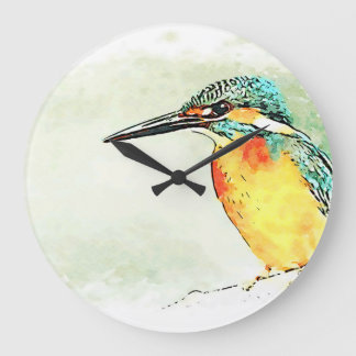 Kingfisher Watching Large Clock