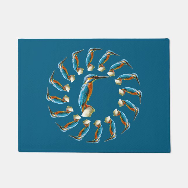 Kingfishers Circle Doormat (Front)