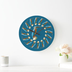 Kingfishers Circle Large Clock