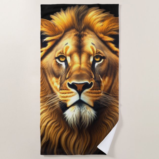Kingly Lion Beach Towel (Front)