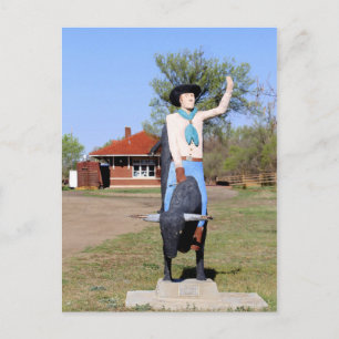 Kingman, Kansas, Bullrider Statue Postcard