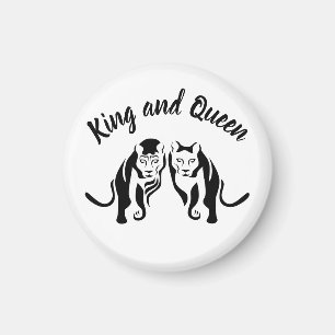 Kings and Queens Black Leo Lion and Lioness Magnet