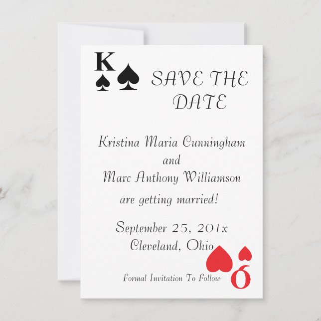 Kings and Queens Save The Date Announcement (Front)