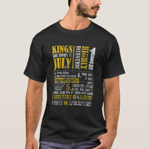 Kings are Born In July Birthday Gift T-Shirt