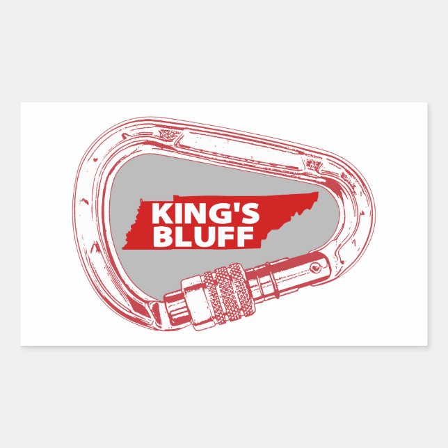 King's Bluff Tennessee Rock Climbing Carabiner Sticker (Front)