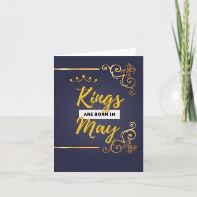 Kings Born In May Heartfelt Birthday Card (Front)
