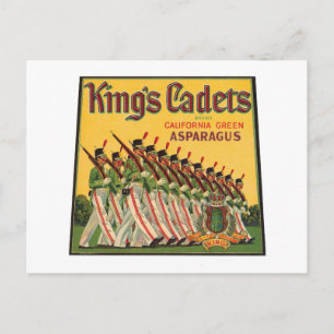 King's Cadets Vintage Asparagus Label Postcard