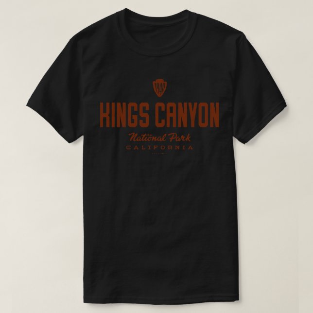 Kings Canyon National Park 1940 Arrowhead Brown T-Shirt (Design Front)