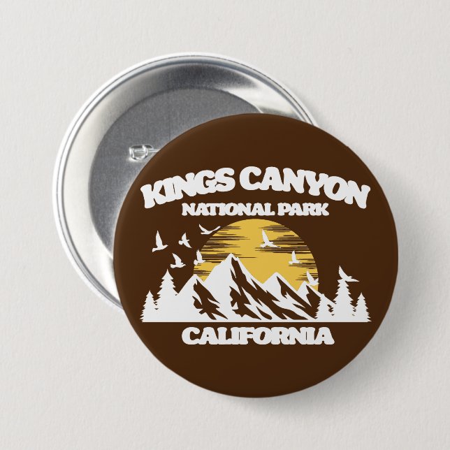 Kings Canyon National Park 3 Inch Round Button (Front & Back)