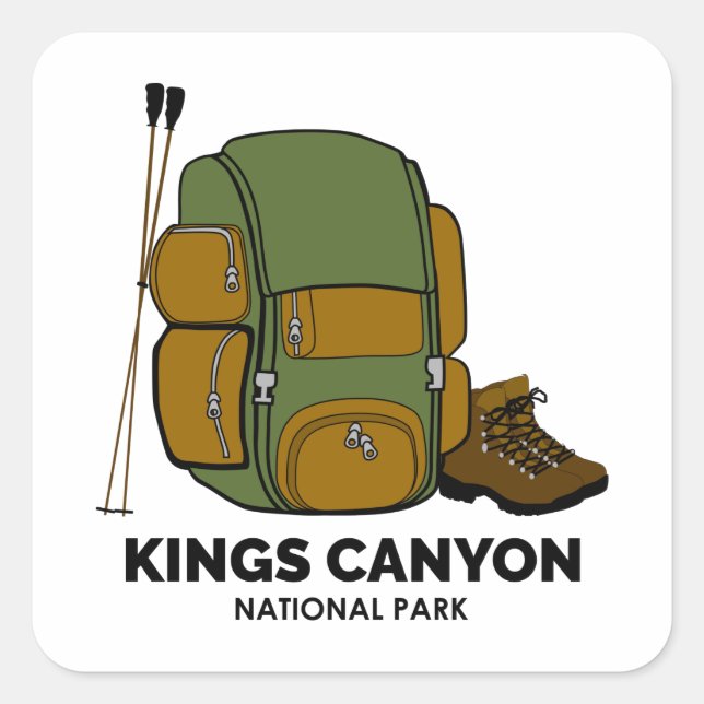 Kings Canyon National Park Backpack Square Sticker (Front)