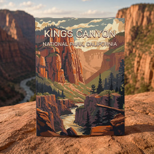 Kings Canyon National Park California Retro Travel Postcard
