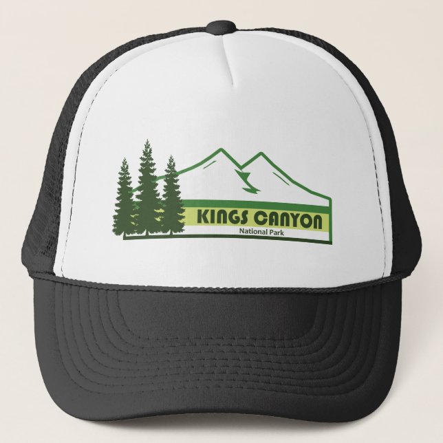 Kings Canyon National Park Green Stripes Trucker Hat (Front)