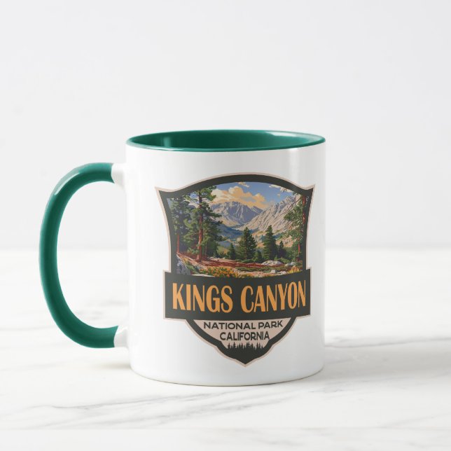 Kings Canyon National Park Illustration Retro Art Mug (Left)