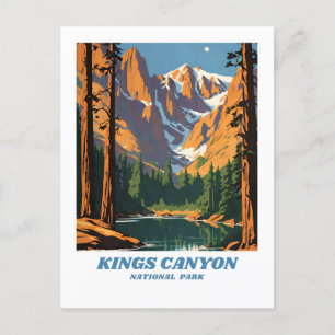 Kings Canyon National Park illustration retro Vaca Postcard