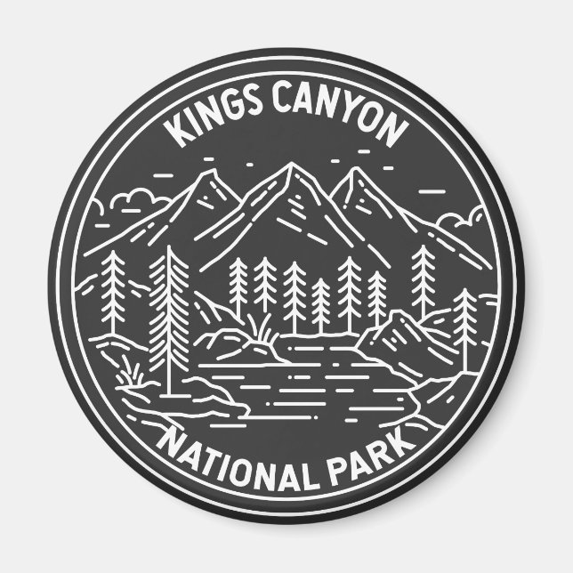 Kings Canyon National Park Monoline  Magnet (Front)