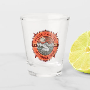 Kings Canyon National Park Mule Deer Retro Compass Shot Glass
