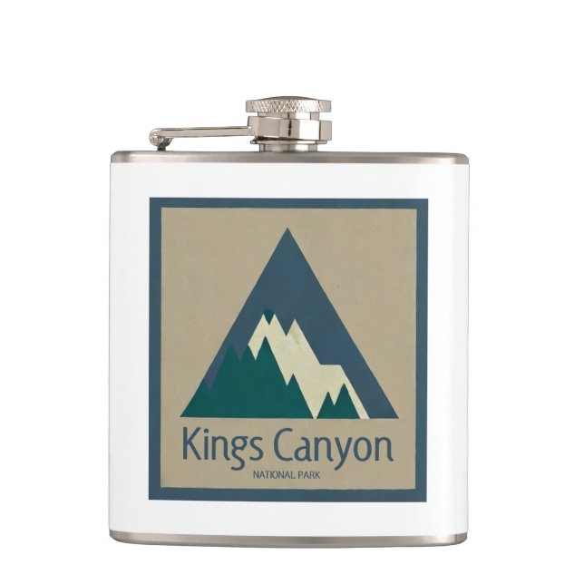 Kings Canyon National Park Rustic Hip Flask (Front)
