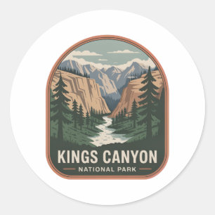Kings Canyon National Park Vintage Badge Classic Round Sticker