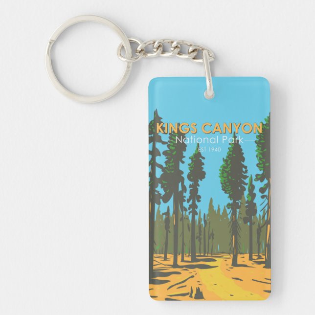 Kings Canyon National Park Vintage Double Sided Keychain (Front)