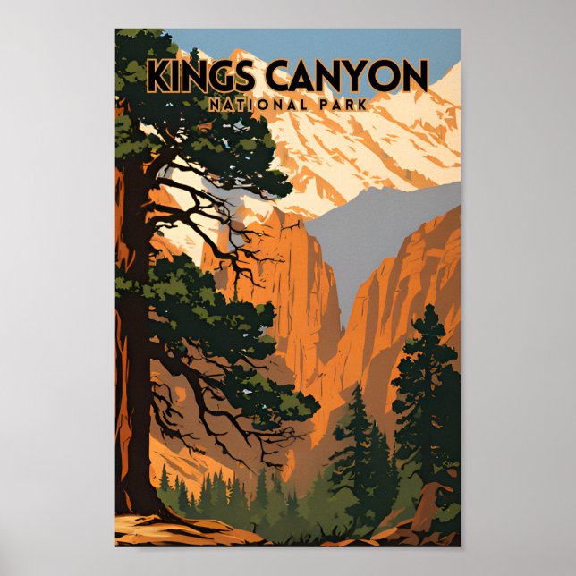 Kings Canyon National Park Vintage Travel Poster (Front)