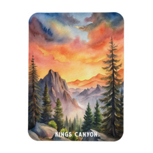 Kings Canyon National Park Watercolor Painting Magnet