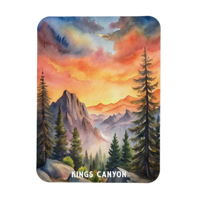 Kings Canyon National Park Watercolor Painting Magnet (Vertical)
