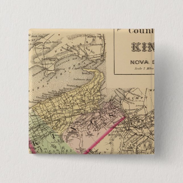 Kings Co, NS 2 Inch Square Button (Front)
