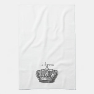 King's Crown Your Text Kitchen Towel