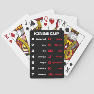 Kings Cup Drinking Game Rules Black Playing Cards